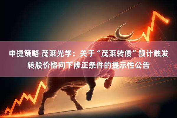 申捷策略 茂莱光学：关于“茂莱转债”预计触发转股价格向下修正条件的提示性公告